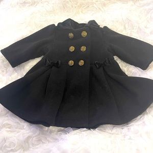 9-12M Black Velvet Pea Coat